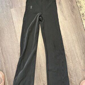 On Running Black with Gray Pinstripe Active Pants